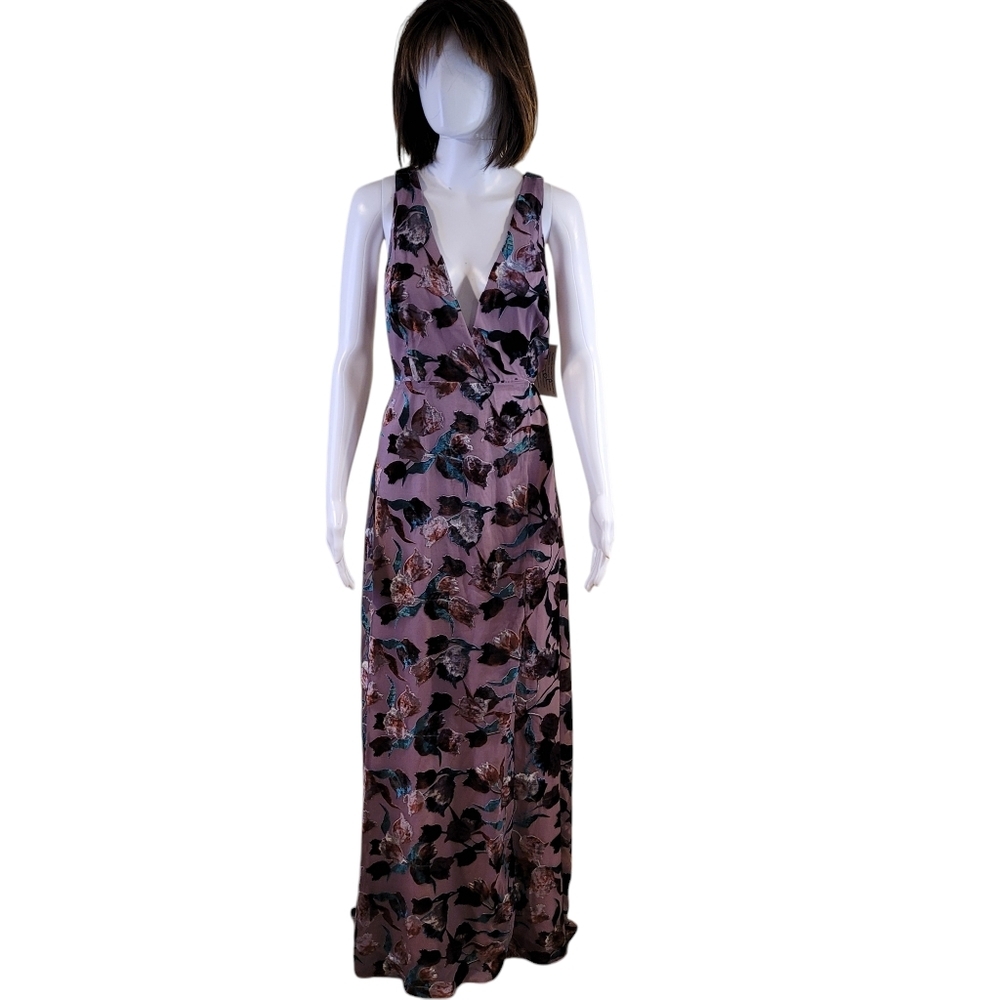 NWT Aiden Mattox velvet burnout wrap maxi dress - 12.       N4